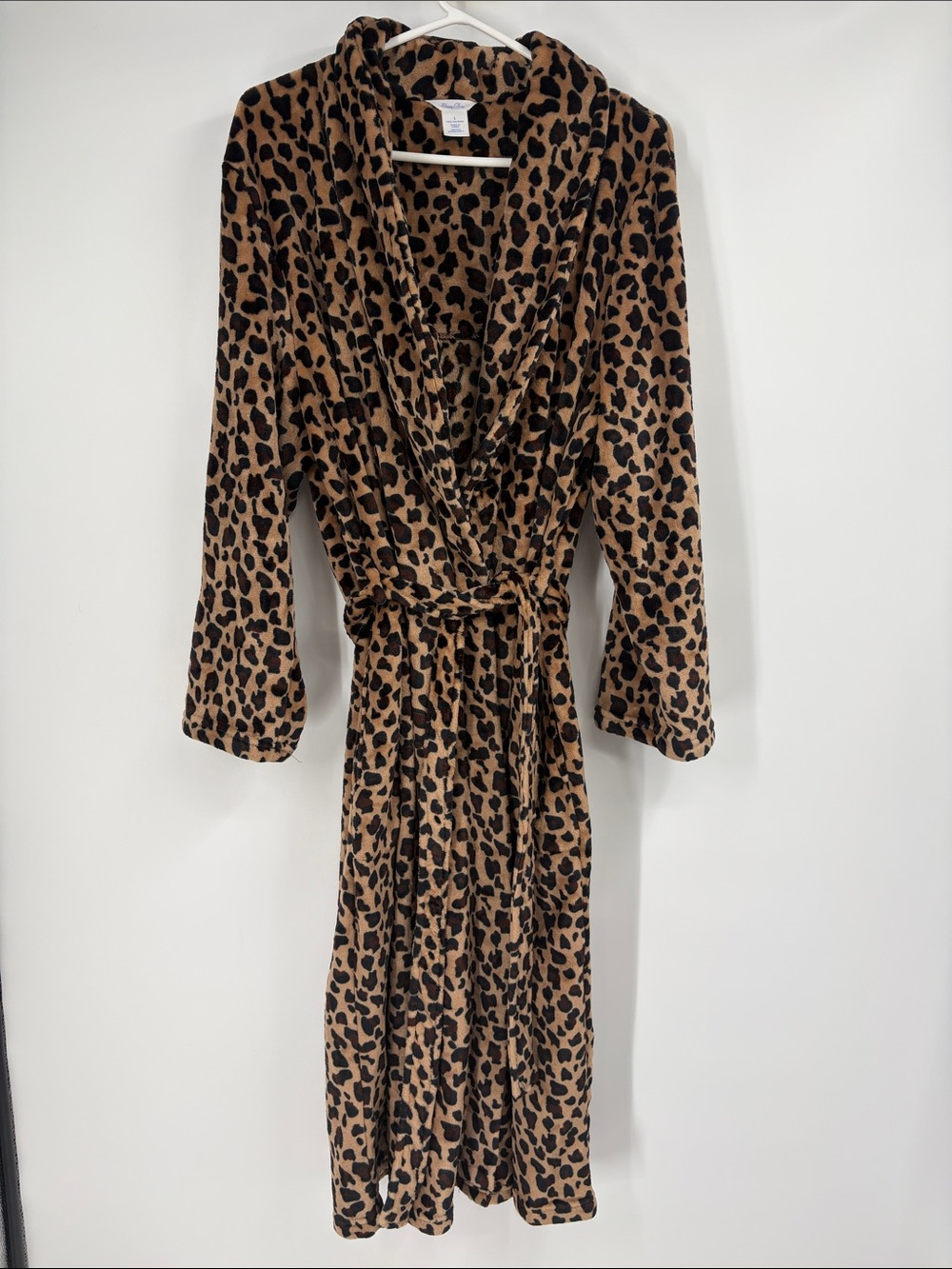 Sleep Chic Animal Print Fuzzy Long Robe Size Large
